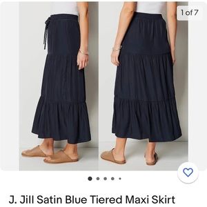 COPY - J.Jill Blue Tiered Maxi Skirt. Size M